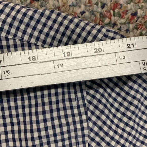 Bonobos Navy White Gingham Check Standard Fit Long Sleeve Button Shirt Size XL - Picture 8 of 11